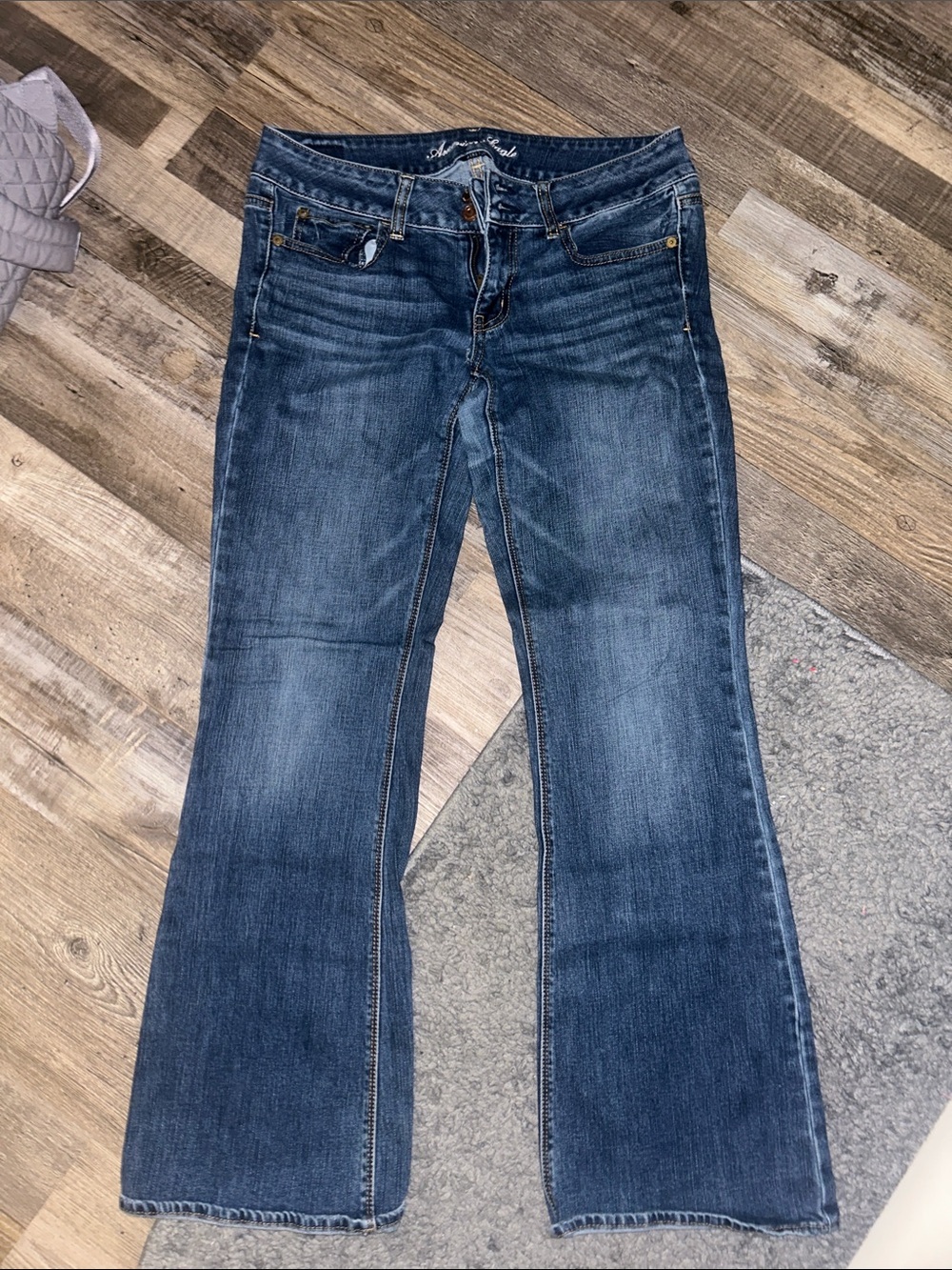 American Eagle Outfitters Women's Flare Jeans - Dark Blue